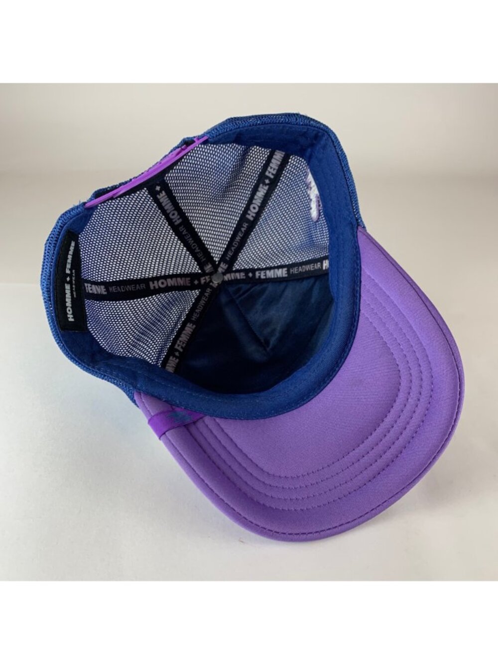 Maison De Homme Femme Unisex Purple Blue White Foam Snapback Trucker Hat - Picture 5 of 6